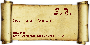 Svertner Norbert névjegykártya
