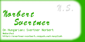 norbert svertner business card